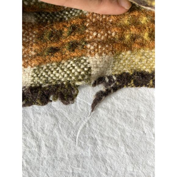 Vintage 100% Pure Virgin Wool PENDLETON Black Watch Plaid Stadium Blanket 50 x45 - Picture 5 of 6